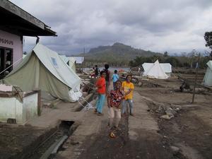 Village after people returned from refugee camps