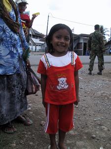 Orphan girl in clothes you helped purchase